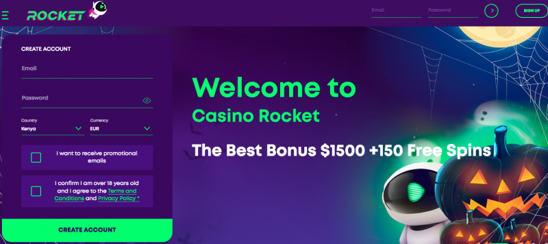 Casino Rocket Pokies Lobby